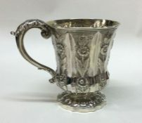 A fine quality William IV silver mug with embossed