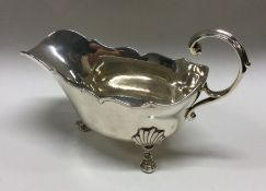 An 18th Century silver sauceboat. Possibly French?