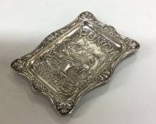 A novelty Victorian silver dish with 'Punch' chase