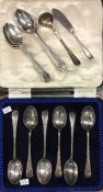 A quantity of silver spoons etc. Various dates and