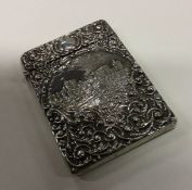 A silver castle top card case. Birmingham 1900. Ap
