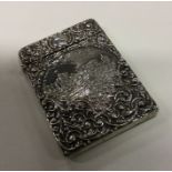 A silver castle top card case. Birmingham 1900. Ap