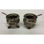 WANG HING: A pair of Chinese silver salts chased w