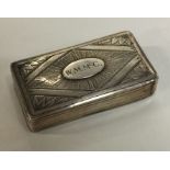 A George III silver snuff box with hinged lid. Bir