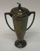 A heavy silver tennis trophy. Birmingham 1959. By