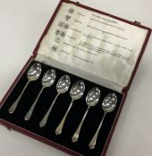A good set of six silver teaspoons of plain form.