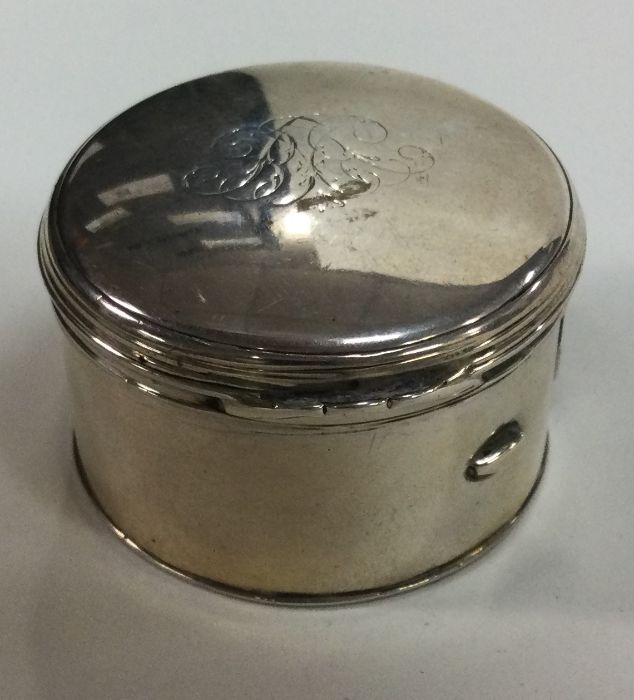 A good circular silver hinged top box. London. By