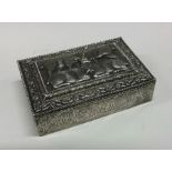 A Continental silver hinged box with chased with a