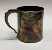 A George III reeded silver mug. London 1826. by Th