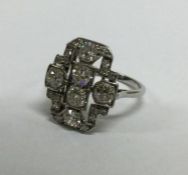 A good Art Deco diamond cocktail ring of stylised