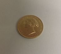 A Victorian Bun Sydney Mint gold sovereign dated 1