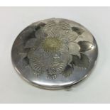 A large Japanese silver compact. Signed. Approx. 1