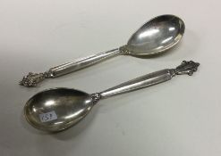 GEORG JENSEN: A pair of stylish silver Danish silv