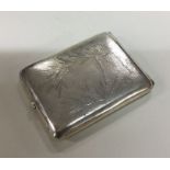 A Chinese silver hammered effect cigarette case en