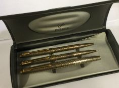 PARKER: A good set of silver and gold mounted pens
