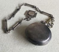 A heavy gent's silver lever pocket watch on fancy