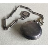 A heavy gent's silver lever pocket watch on fancy