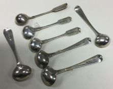 EXETER: Seven various salt spoons. Approx. 73 gram
