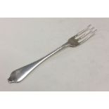A Queen Anne silver dog nose table fork. London ci
