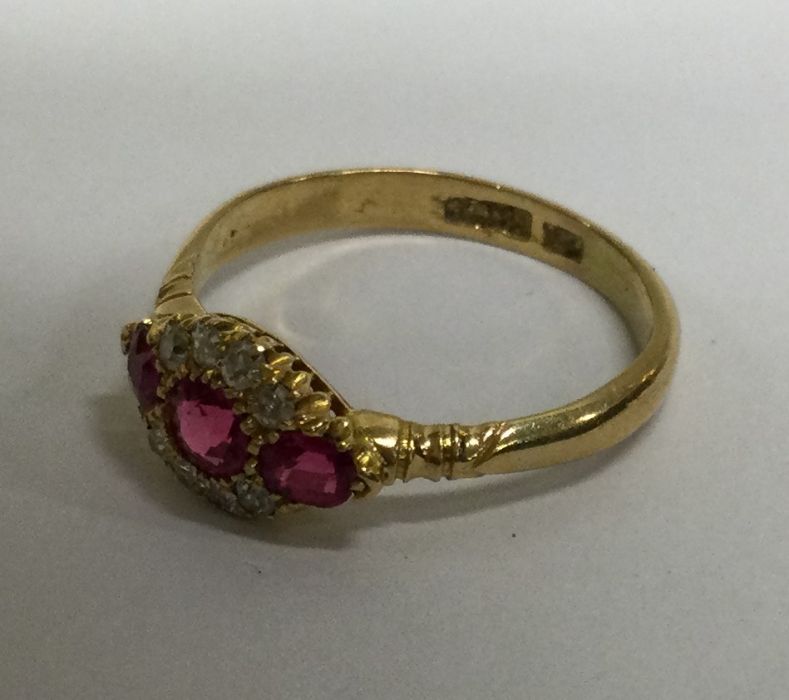 A good Victorian diamond mounted cluster ring in c