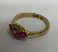 A good Victorian diamond mounted cluster ring in c