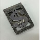 A heavy English silver Dollar money clip. London 1