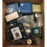 A box containing numerous coins. Est. £10 - £20.