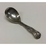 A good Victorian silver Kings' pattern caddy spoon