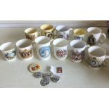 A selection of various Royal commemorative mugs et