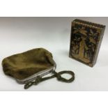 An Antique card box together with a purse. Est.. £