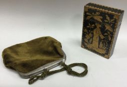An Antique card box together with a purse. Est.. £