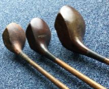 A wooden handled HICKORY golf driver by Robert For