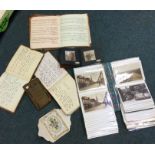 A selection of leather bound books containing hand