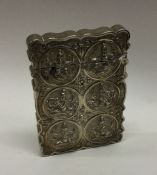 A good quality chased Indian silver card case. Cir