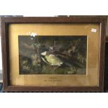 PRINCESS LOUISE (Daughter of Queen Victoria): A framed and glazed watercolour of a blu