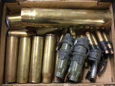 A selection of brass used shell cases. Est. £30 -