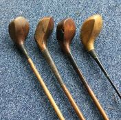 A wooden handled HICKORY golf driver by W Park tog