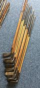 A wooden handled HICKORY golf club by F W Richards