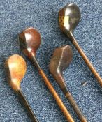 A wooden handled HICKORY golf driver by George Plu