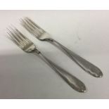 DUBLIN: A pair of Georgian Irish silver forks with