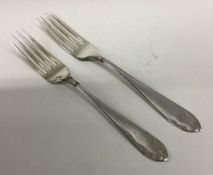 DUBLIN: A pair of Georgian Irish silver forks with