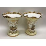 A pair of decorative Victorian porcelain vases. Es