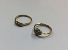 Two 18 carat gold diamond mounted rings. Approx. 2