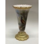 An attractive Royal Worcester vase depicting pheas