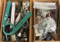 A large collection of watch making tools. Est. £20