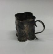 An unusual chased Chinese silver tankard decorated