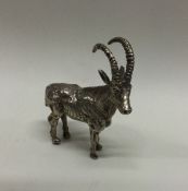 An African silver figure of a deer. marked to base