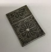 A pierced silver filigree card case. Approx. 51 gr