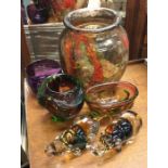 A good collection of studio glass. Est. £20 - £30.
