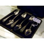 EXETER: A good set of six Georgian silver teaspoon